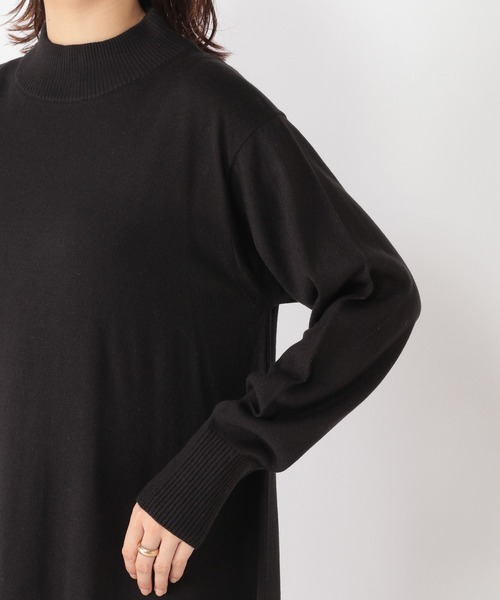 studio CLIP（スタディオクリップ）の「【毛玉になりにくい/マシンウォッシャブル】rakuryl 12ゲージフレアハイネックワンピース（ワンピース・レディース・レッド/カーキ/ブラック・FREE）」の13枚目の写真