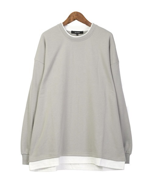 LUXSTYLE（ラグスタイル）の「フェイクレイヤードBIGトレーナー（スウェット・メンズ・ホワイト/ブラック/ブルー/グレイッシュベージュ/チャコール・M/L/XL）」の15枚目の写真