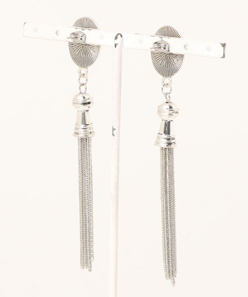 tone(トーン)の「【petit bijou_ma_ha】カボション×タッセルピアス(ピアス(両耳用)・レディース・ブラック/オレンジ/パープル/ブルー/レッド/グリーン系その他/ベージュ系その他・FREE)」の8枚目の写真