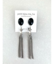 【petit bijou_ma_ha】カボション×タッセルピアス