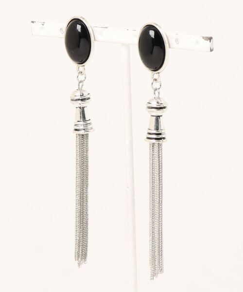 tone(トーン)の「【petit bijou_ma_ha】カボション×タッセルピアス(ピアス(両耳用)・レディース・ブラック/オレンジ/パープル/ブルー/レッド/グリーン系その他/ベージュ系その他・FREE)」の10枚目の写真