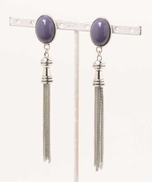 tone(トーン)の「【petit bijou_ma_ha】カボション×タッセルピアス(ピアス(両耳用)・レディース・ブラック/オレンジ/パープル/ブルー/レッド/グリーン系その他/ベージュ系その他・FREE)」の13枚目の写真