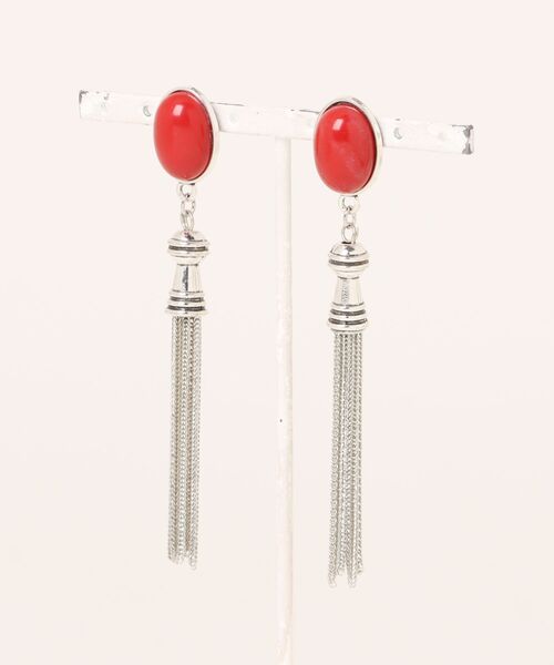 tone(トーン)の「【petit bijou_ma_ha】カボション×タッセルピアス(ピアス(両耳用)・レディース・ブラック/オレンジ/パープル/ブルー/レッド/グリーン系その他/ベージュ系その他・FREE)」の12枚目の写真