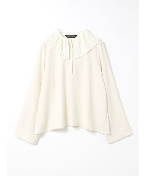 mizuiroind(ミズイロインド)の「mizuiro ind プリーツカラーシャツプルオーバー(シャツ/ブラウス・レディース・ブラック/アイボリー/ネイビー・FREE)」の1枚目の写真