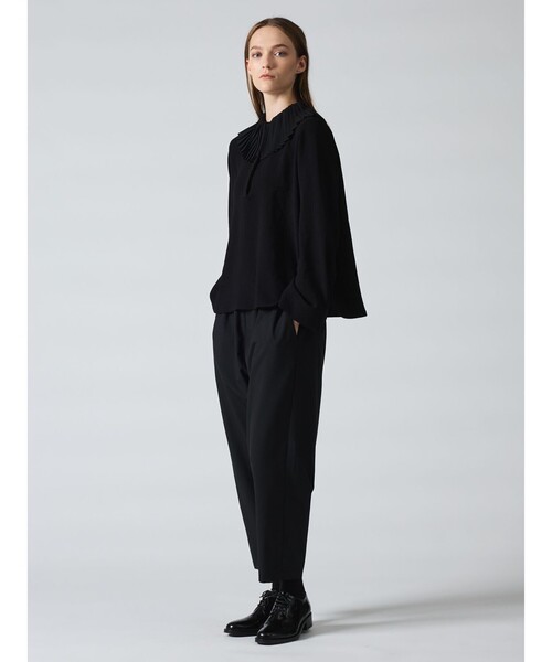 mizuiroind(ミズイロインド)の「mizuiro ind プリーツカラーシャツプルオーバー(シャツ/ブラウス・レディース・ブラック/アイボリー/ネイビー・FREE)」の12枚目の写真