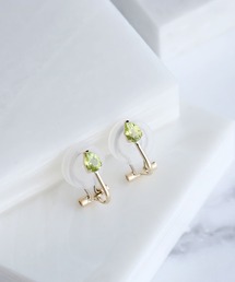 queite | K10 誕生石 クリップイヤリング 8月/ペリドット［queite］(イヤリング)