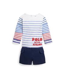 POLO RALPH LAUREN CHILDRENSWEAR（ポロ ラルフ ローレン チルドレンズウェア）の「ストライプド コットン Tシャツ & カーゴ ショートパンツ セット（その他ベビーウェア・キッズ）」