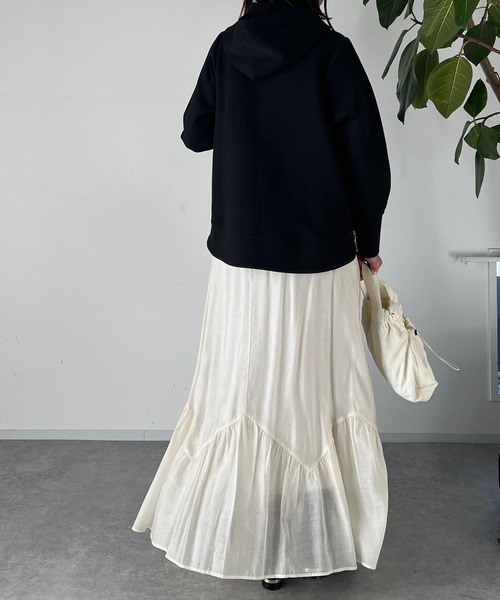 un dix cors(アンディコール)の「スキッパーフードニット(パーカー・レディース・グレイッシュベージュ/ブラック/ブルー・FREE)」の12枚目の写真