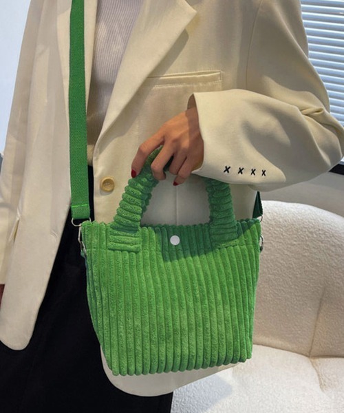 Miniministore(ミニミニストア)の「コーデュロイ ショルダーバッグ 2WAY(ショルダーバッグ・レディース・ホワイト/ベージュ/オレンジ/ブラック/ピンク/ブルー/アクア/グレー/ライム/グリーン・フリー)」の17枚目の写真