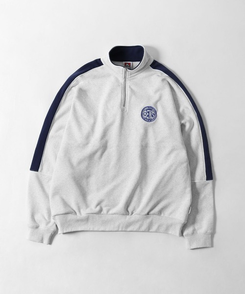 BEN DAVIS（ベンデイビス）の「【BEN DAVIS】 BD TRAINERS TOP / ハーフジップ 裏毛 スウェット（スウェット・メンズ・オートミール/オリーブ/ネイビー/ブラック・MEDIUM/LARGE/X-LARGE）」の3枚目の写真