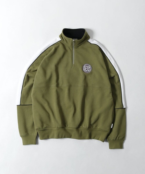 BEN DAVIS（ベンデイビス）の「【BEN DAVIS】 BD TRAINERS TOP / ハーフジップ 裏毛 スウェット（スウェット・メンズ・オートミール/オリーブ/ネイビー/ブラック・MEDIUM/LARGE/X-LARGE）」の4枚目の写真