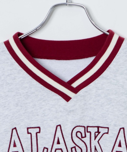 WEGO（ウィゴー）の「WEGO/Vネックラインリブショートスウェット（スウェット・レディース・ブルー/杢グレー/オフホワイト・FREE）」の21枚目の写真