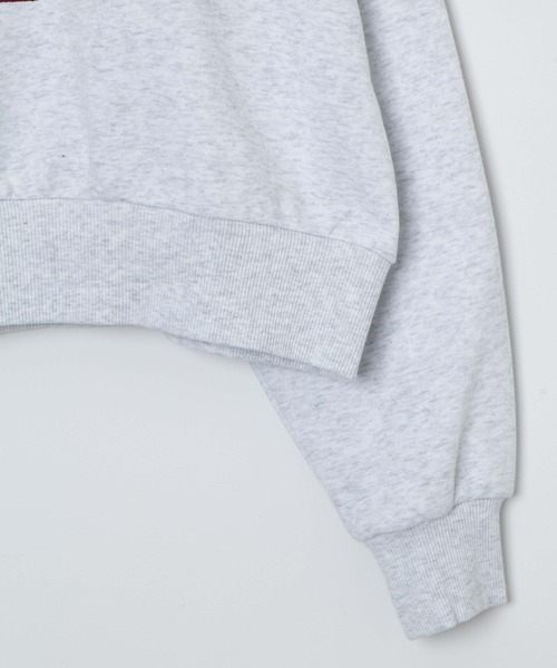 WEGO（ウィゴー）の「WEGO/Vネックラインリブショートスウェット（スウェット・レディース・ブルー/杢グレー/オフホワイト・FREE）」の22枚目の写真