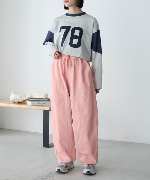 forksy.（フォルクシー）の「【forksy.】パッチワークバルーンペインターパンツ（その他パンツ・レディース・チャコール/ピンク/オフホワイト・FREE）」の4枚目の写真