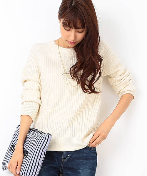 B:MING by BEAMS（ビーミングバイビームス）の「ビーミング by ビームス / リブラグランプルオーバー（ニット/セーター・レディース・オフホワイト/チャコールグレー/ライトグレー/ネイビー・ONE SIZE）」の2枚目の写真