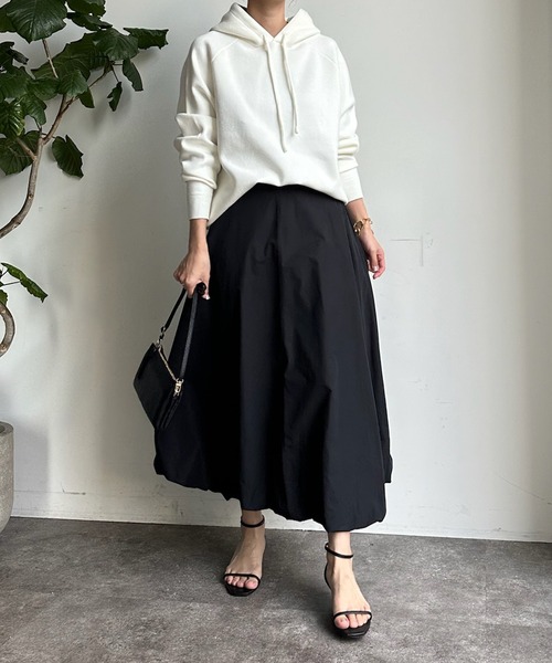 DouDou（ドゥドゥ）の「ニットパーカー（パーカー・レディース・オフホワイト/グレー/ピンク・FREE）」の4枚目の写真