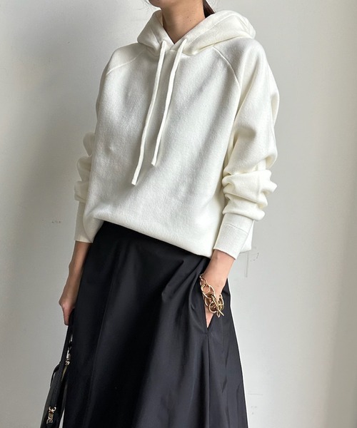 DouDou（ドゥドゥ）の「ニットパーカー（パーカー・レディース・オフホワイト/グレー/ピンク・FREE）」の9枚目の写真