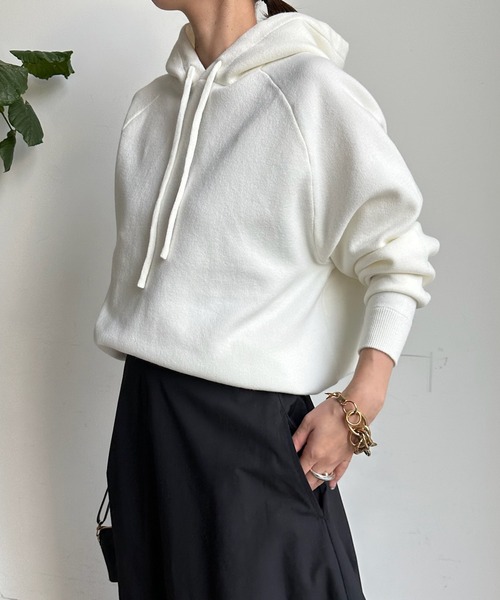 DouDou（ドゥドゥ）の「ニットパーカー（パーカー・レディース・オフホワイト/グレー/ピンク・FREE）」の10枚目の写真