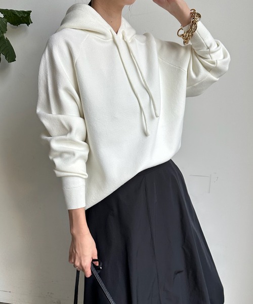 DouDou（ドゥドゥ）の「ニットパーカー（パーカー・レディース・オフホワイト/グレー/ピンク・FREE）」の11枚目の写真