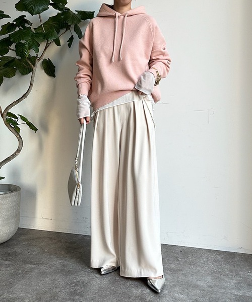 DouDou（ドゥドゥ）の「ニットパーカー（パーカー・レディース・オフホワイト/グレー/ピンク・FREE）」の13枚目の写真