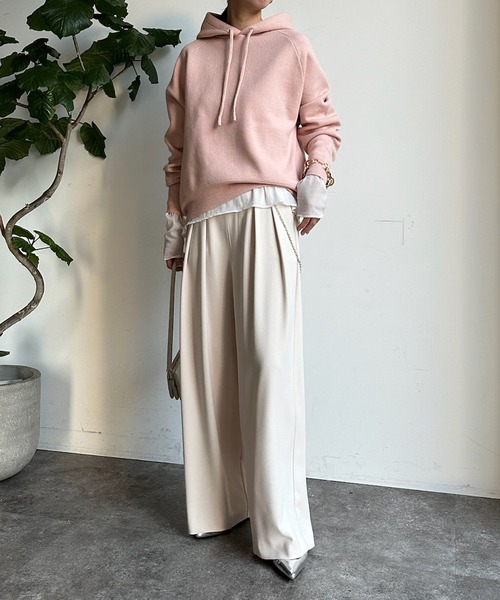 DouDou（ドゥドゥ）の「ニットパーカー（パーカー・レディース・オフホワイト/グレー/ピンク・FREE）」の14枚目の写真