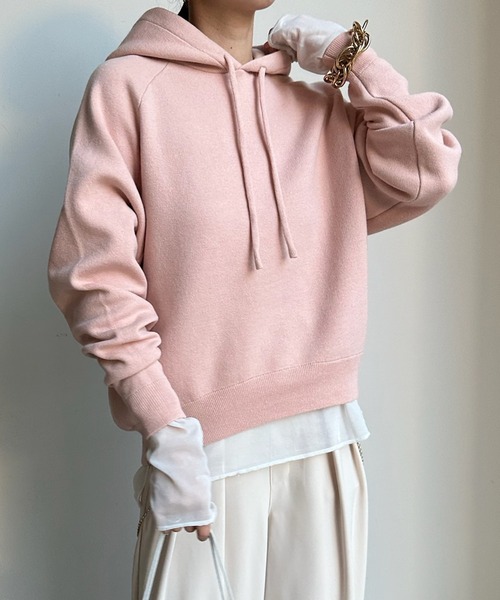 DouDou（ドゥドゥ）の「ニットパーカー（パーカー・レディース・オフホワイト/グレー/ピンク・FREE）」の18枚目の写真