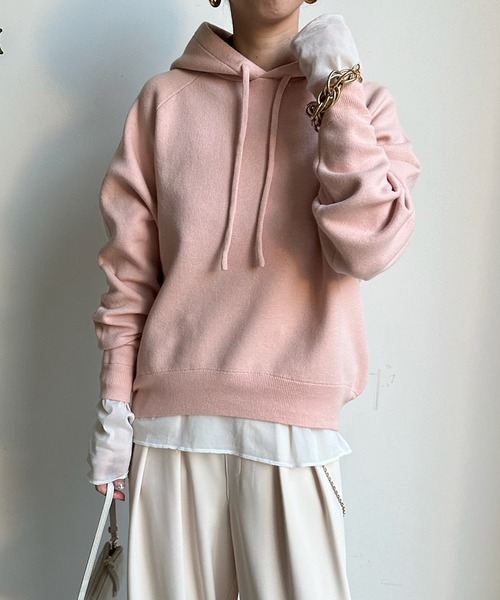 DouDou（ドゥドゥ）の「ニットパーカー（パーカー・レディース・オフホワイト/グレー/ピンク・FREE）」の19枚目の写真