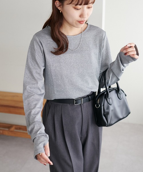 ラメロングスリーブ（Tシャツ/カットソー）｜DISCOAT（ディスコート