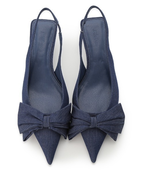 Mila Owen（ミラオーウェン）の「リボンモチーフスリングバッグパンプス（パンプス・レディース・インディゴブルー・36/37/38）」の2枚目の写真