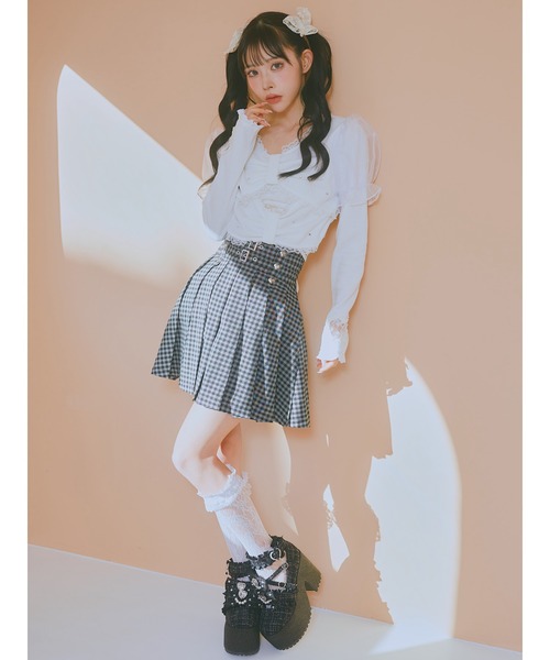 Ank Rouge（アンクルージュ）の「チェックプリーツスカパン（スカート・レディース・ブラック/ブルー/ピンク・M）」の4枚目の写真