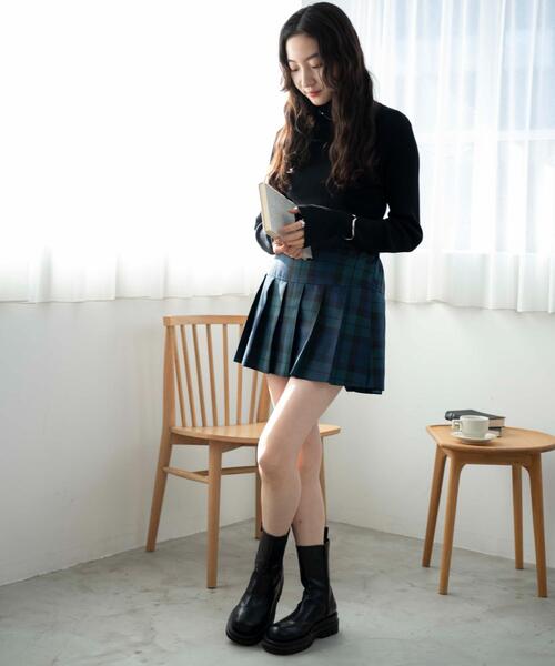 WEGO（ウィゴー）の「WEGO/プリーツスカパン（スカート・レディース・ブラック/杢グレー/グレー系その他2/グリーン系その他2・MEDIUM/SMALL/X-SMALL）」の10枚目の写真