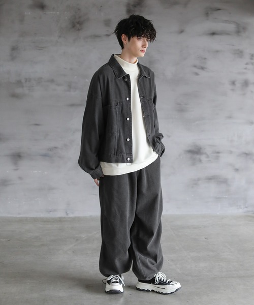 ASTRONOMY（アストロノミー）の「【セットアップ 2点セット】デニムトラッカージャケット+ワイドバギーオーバーパンツ（セットアップ・メンズ・ブラック/ブルー/グレー・L/M/S/XL）」の20枚目の写真