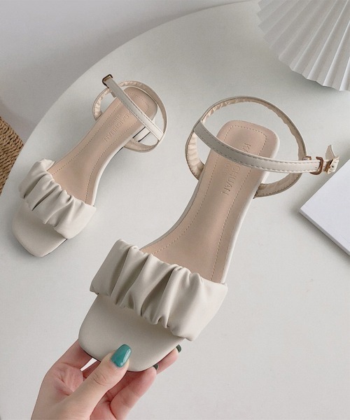 Miniministore（ミニミニストア）の「サンダル レディース 靴 太ヒール（サンダル・レディース・ブラック/グリーン/ベージュ・23.5cm/24.0cm/23.0cm/24.5cm/22.5cm/25.0cm）」の2枚目の写真