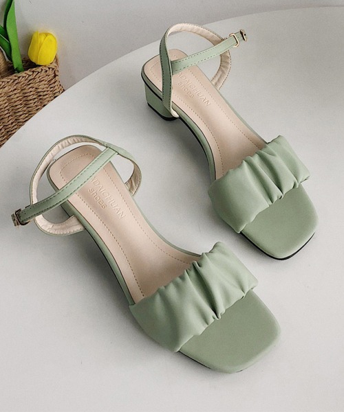 Miniministore（ミニミニストア）の「サンダル レディース 靴 太ヒール（サンダル・レディース・ブラック/グリーン/ベージュ・23.5cm/24.0cm/23.0cm/24.5cm/22.5cm/25.0cm）」の3枚目の写真