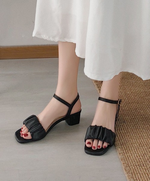 Miniministore（ミニミニストア）の「サンダル レディース 靴 太ヒール（サンダル・レディース・ブラック/グリーン/ベージュ・23.5cm/24.0cm/23.0cm/24.5cm/22.5cm/25.0cm）」の7枚目の写真