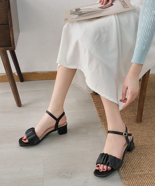 Miniministore（ミニミニストア）の「サンダル レディース 靴 太ヒール（サンダル・レディース・ブラック/グリーン/ベージュ・23.5cm/24.0cm/23.0cm/24.5cm/22.5cm/25.0cm）」の11枚目の写真