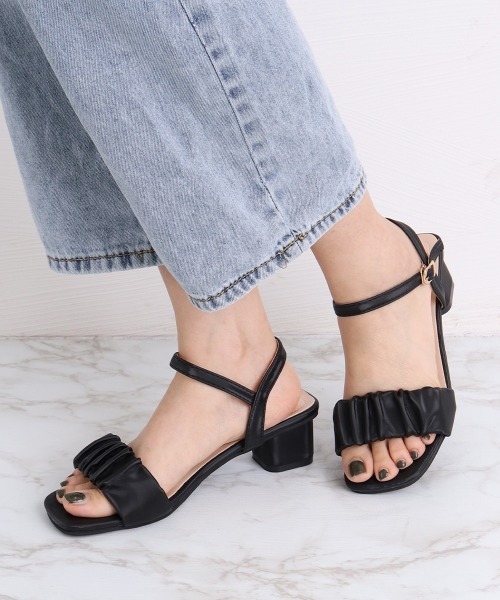 Miniministore（ミニミニストア）の「サンダル レディース 靴 太ヒール（サンダル・レディース・ブラック/グリーン/ベージュ・23.5cm/24.0cm/23.0cm/24.5cm/22.5cm/25.0cm）」の13枚目の写真