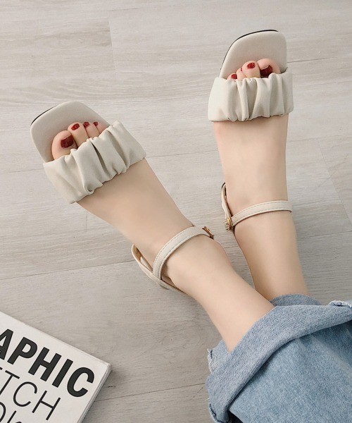 Miniministore（ミニミニストア）の「サンダル レディース 靴 太ヒール（サンダル・レディース・ブラック/グリーン/ベージュ・23.5cm/24.0cm/23.0cm/24.5cm/22.5cm/25.0cm）」の4枚目の写真