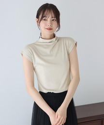 ハイネックフレンチスリーブTシャツ