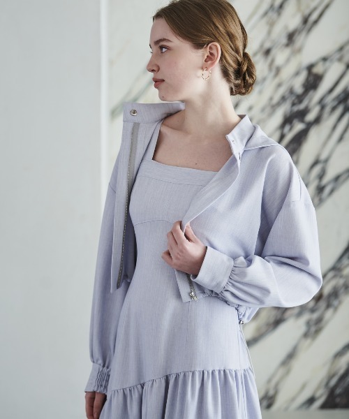 アンドクチュール クロップドフーディ＋ティアードワンピース