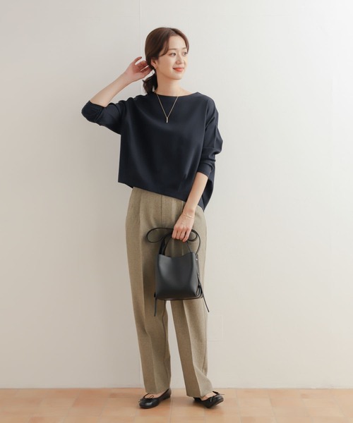 URBAN RESEARCH DOORS（アーバンリサーチドアーズ）の「コットンバックタック7分袖プルオーバー（Tシャツ/カットソー・レディース・ネイビー/ホワイト系その他/ピンク/オフホワイト・MEDIUM）」の19枚目の写真