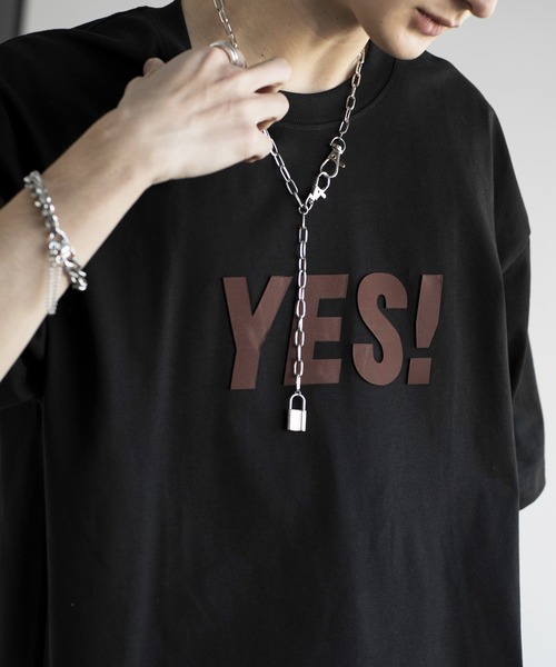 aimoha（アイモハ）の「aimoha men HEAVY COTTON YES T-SHIRT 半袖 Tシャツ（Tシャツ/カットソー・メンズ・ブラック/ホワイト/グリーン・LARGE/X-LARGE/XX-LARGE/XXX-LARGE）」の3枚目の写真