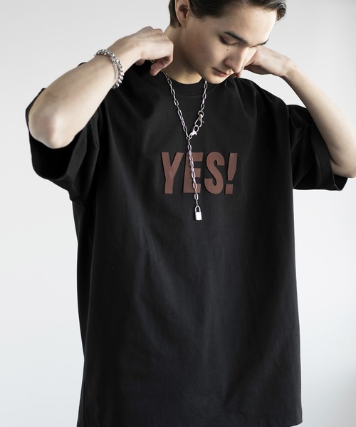 aimoha（アイモハ）の「aimoha men HEAVY COTTON YES T-SHIRT 半袖 Tシャツ（Tシャツ/カットソー・メンズ・ブラック/ホワイト/グリーン・LARGE/X-LARGE/XX-LARGE/XXX-LARGE）」の6枚目の写真