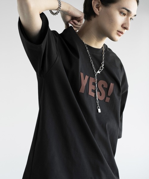 aimoha（アイモハ）の「aimoha men HEAVY COTTON YES T-SHIRT 半袖 Tシャツ（Tシャツ/カットソー・メンズ・ブラック/ホワイト/グリーン・LARGE/X-LARGE/XX-LARGE/XXX-LARGE）」の7枚目の写真