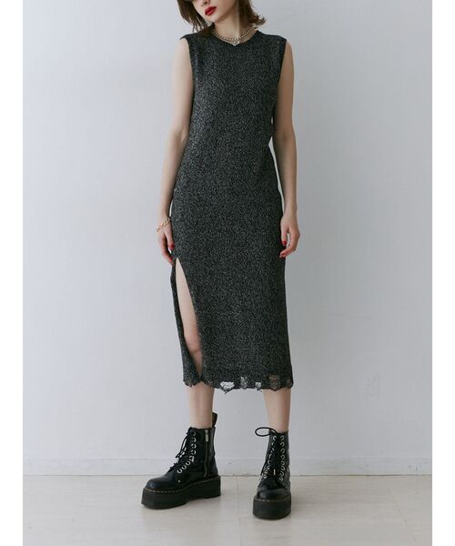 jouetie（ジュエティ）の「バックオープンサマーニットワンピース（ワンピース・レディース・ブラック/ピンク/ブルー・MEDIUM）」の6枚目の写真