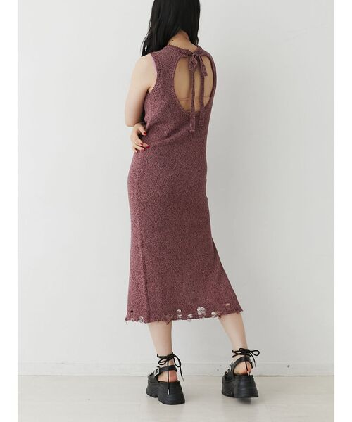 jouetie（ジュエティ）の「バックオープンサマーニットワンピース（ワンピース・レディース・ブラック/ピンク/ブルー・MEDIUM）」の9枚目の写真