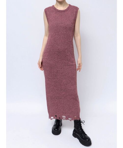 jouetie（ジュエティ）の「バックオープンサマーニットワンピース（ワンピース・レディース・ブラック/ピンク/ブルー・MEDIUM）」の5枚目の写真