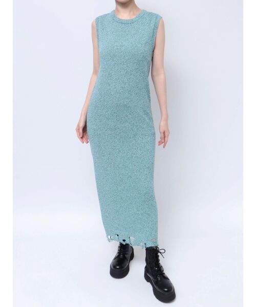 jouetie（ジュエティ）の「バックオープンサマーニットワンピース（ワンピース・レディース・ブラック/ピンク/ブルー・MEDIUM）」の4枚目の写真