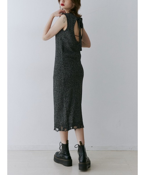 jouetie（ジュエティ）の「バックオープンサマーニットワンピース（ワンピース・レディース・ブラック/ピンク/ブルー・MEDIUM）」の2枚目の写真