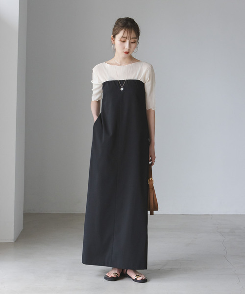 ファッションの ✨極美品✨ほぼ未使用✨【NOBLE】ベアトップマキシワンピース FREE ワンピース